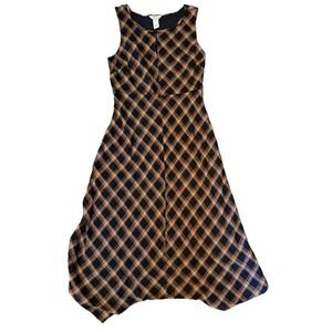 Sundance Town & Country‎ Dress Size 10 Petite Sleeveless Plaid Cotton